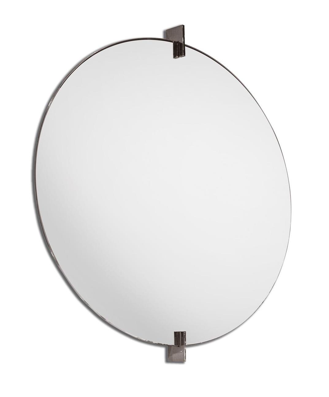 Round Wall Mirror with Metal Inserts