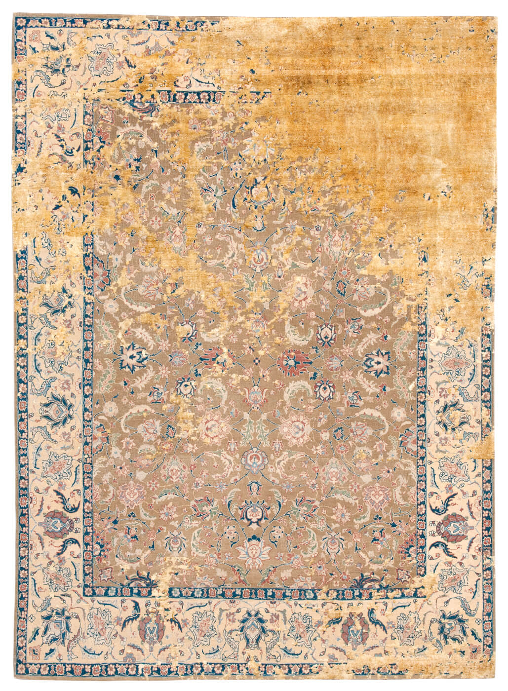 Faded effect Hand Knotted Vintage Rug