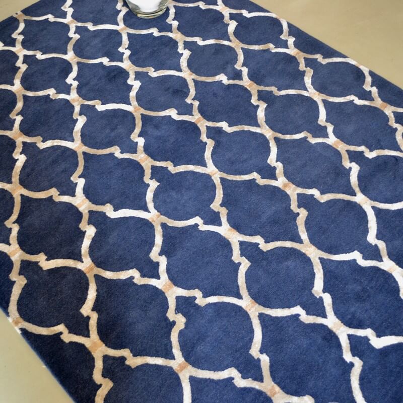 Empire Trellis Indigo Handwoven Rug