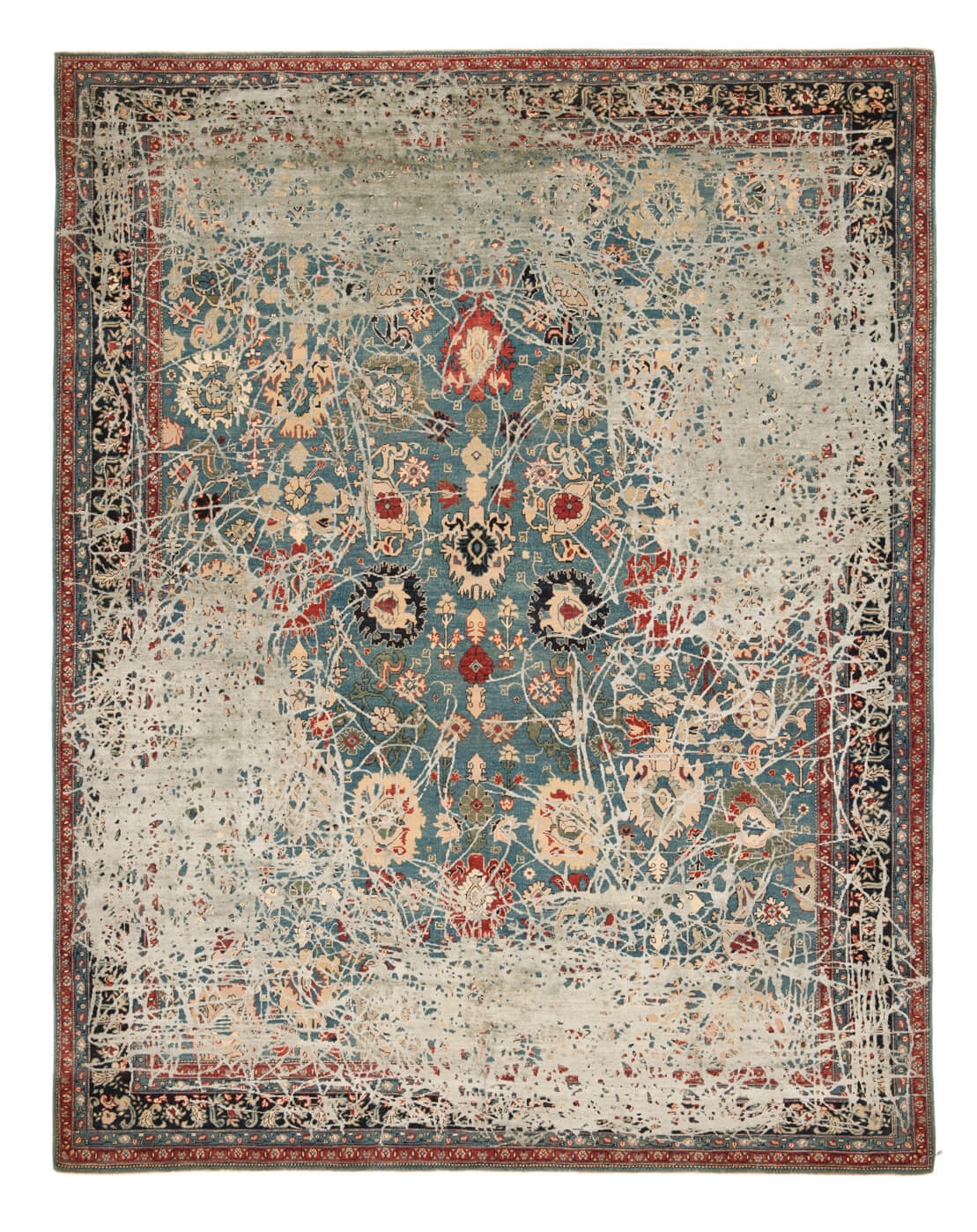 Faded effect Hand Knotted Vintage Rug