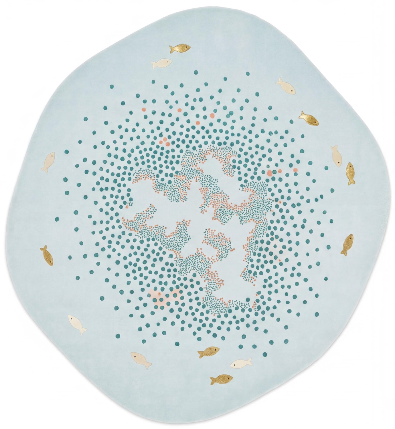 Halo Aqua Handcrafted Rug
