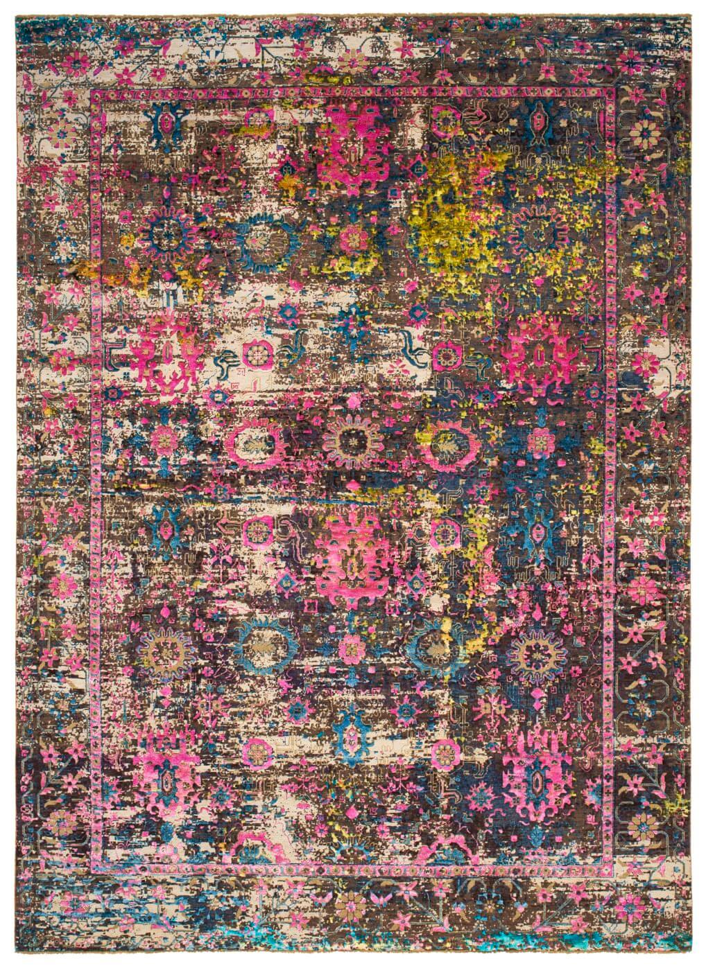 Faded effect Hand Knotted Vintage Style Rug