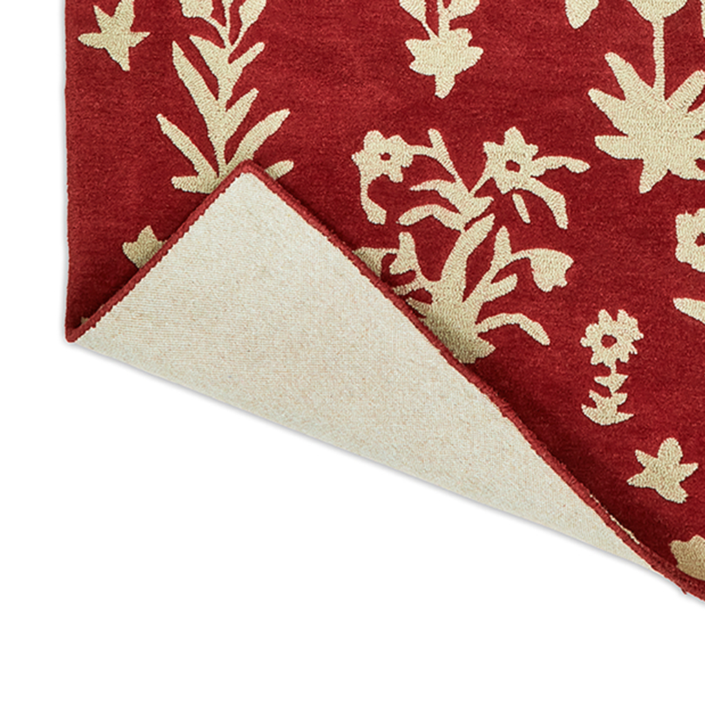 Woodland Glade Damson Red Rug