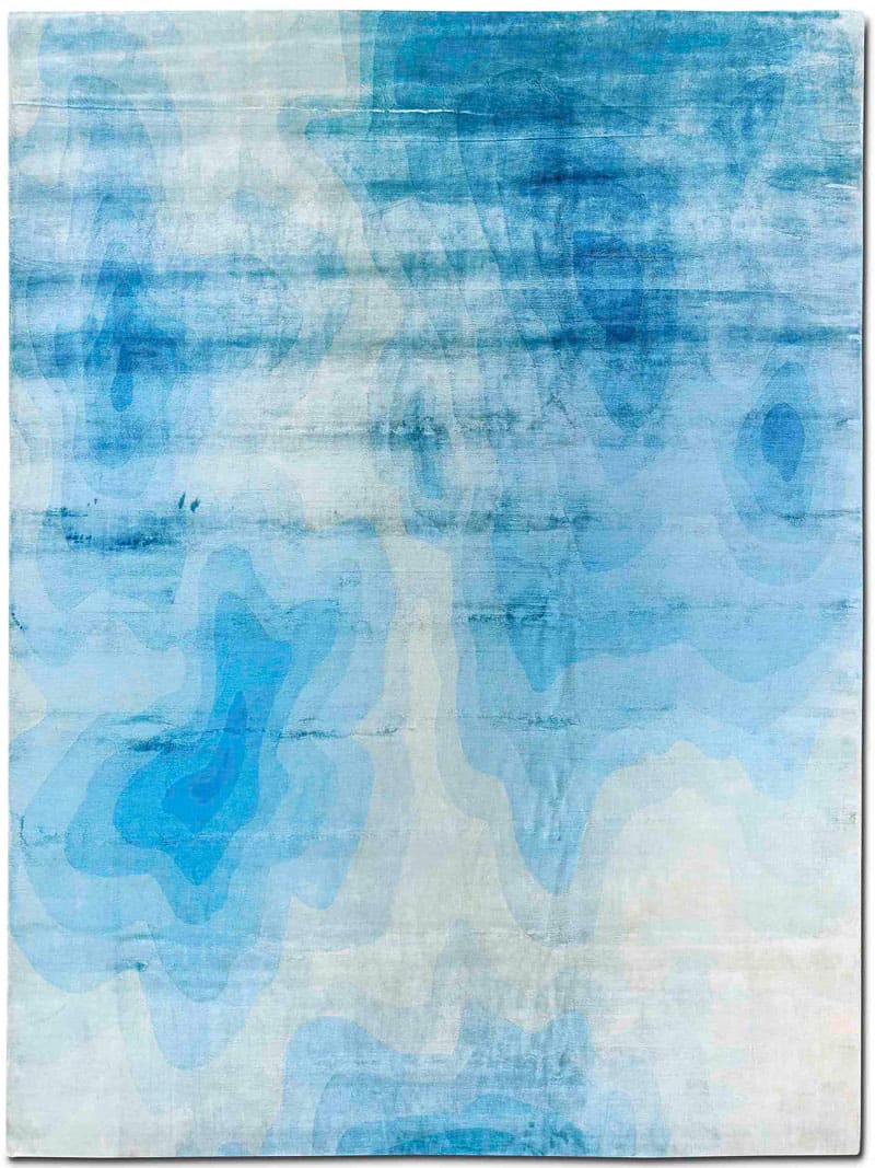 Ocean Blue Hand Knotted Rug