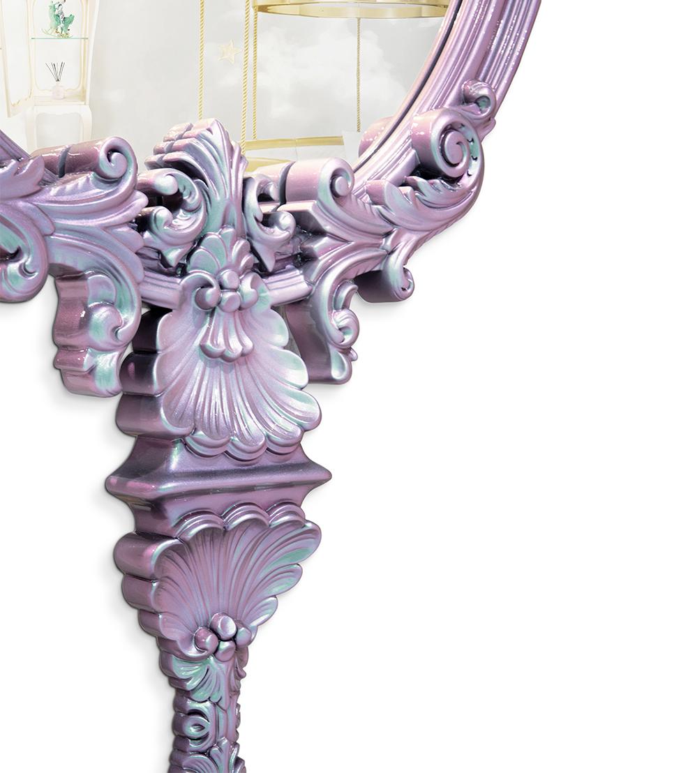 Mystic Chameleon Pink Wall Mirror