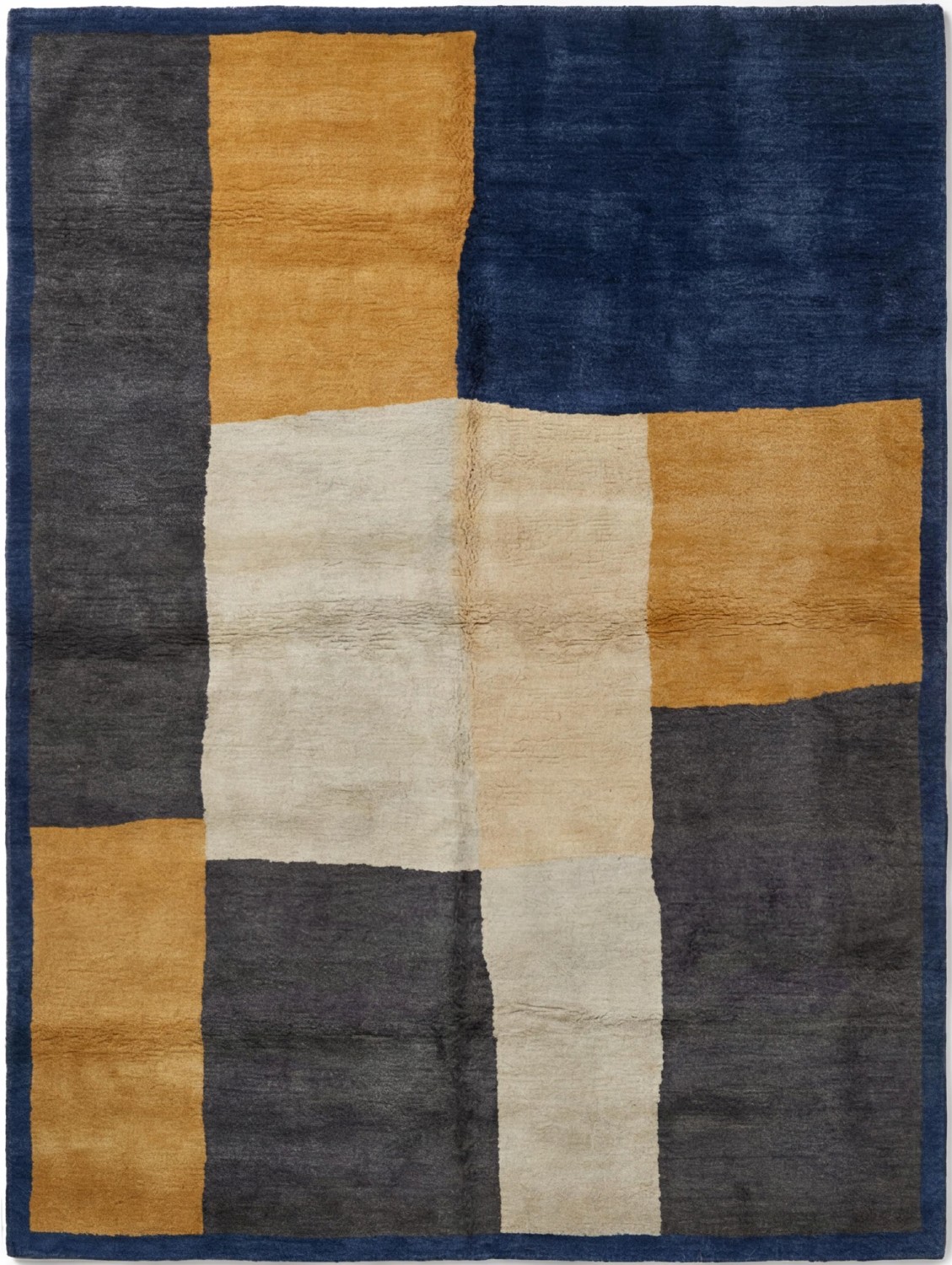 Golden Blocks Handcrafted Rug