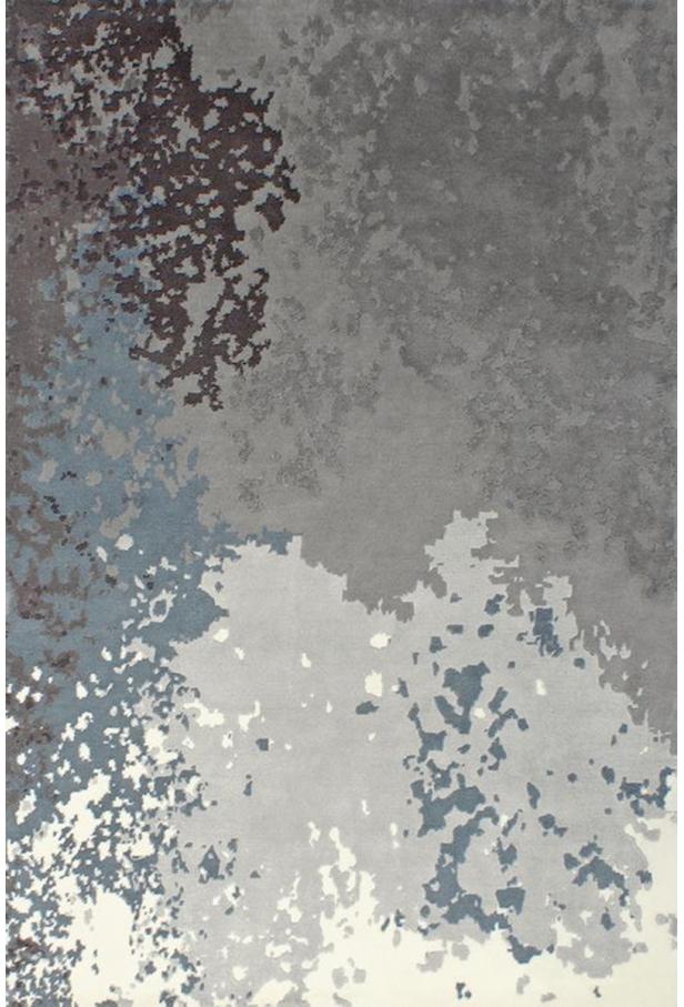 Abstract Hand-Knotted Wool / Viscose Rug