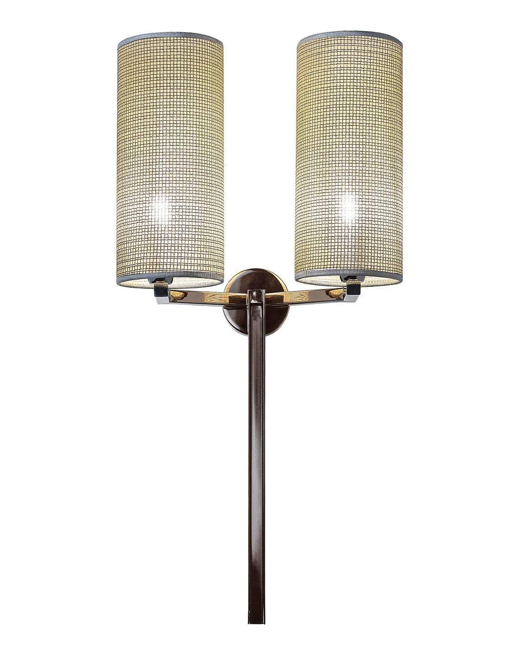 Spider Black Nickel Fabric Shade Wall Lamp