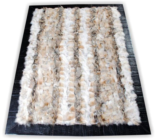 Coyote Croco Real Fur Rug