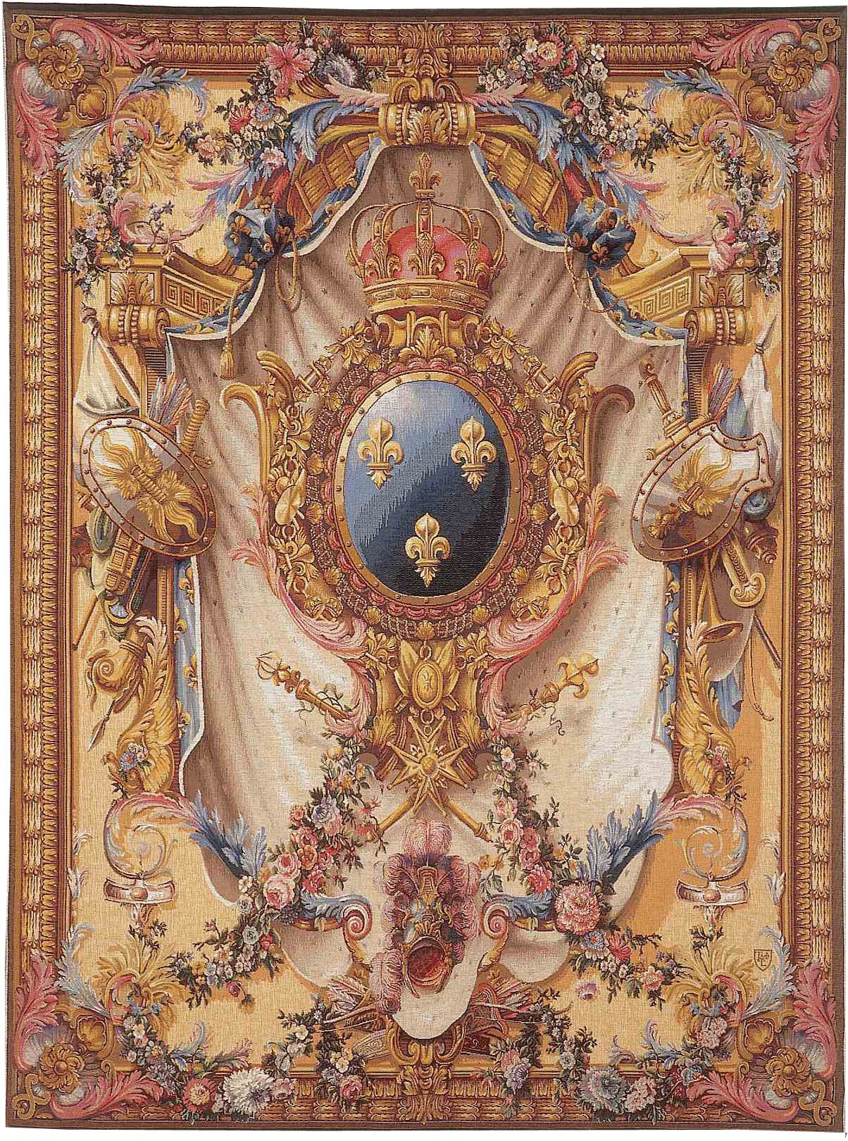 Large Coat of Arms in Beige Tapestry