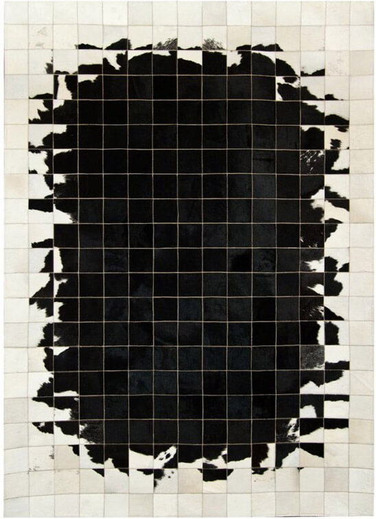 Mosaic Cowhide Black & White Rug