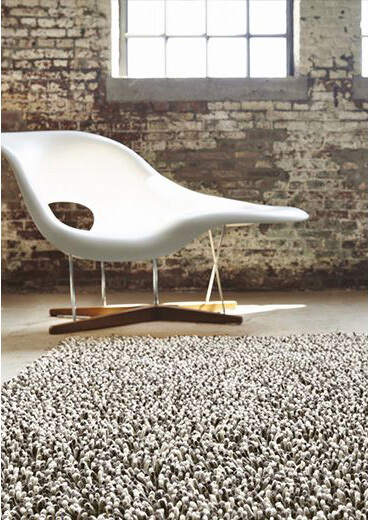 Black And White Shag Gravel Rug