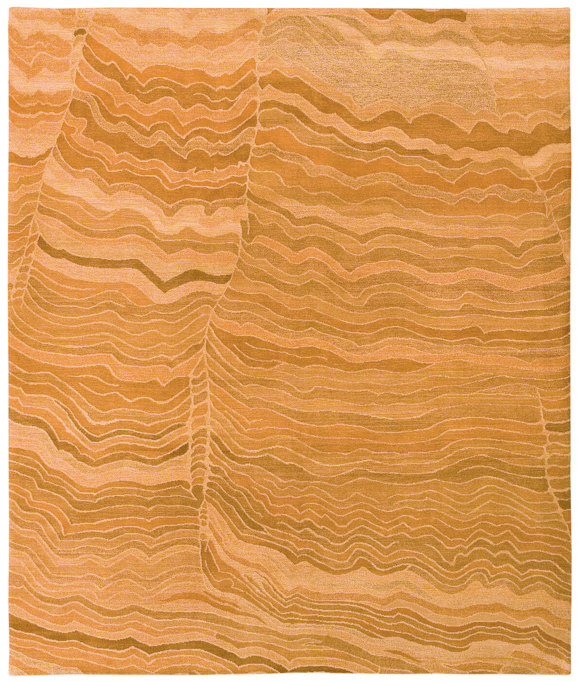 Hand-Knotted Wool Gold Rug