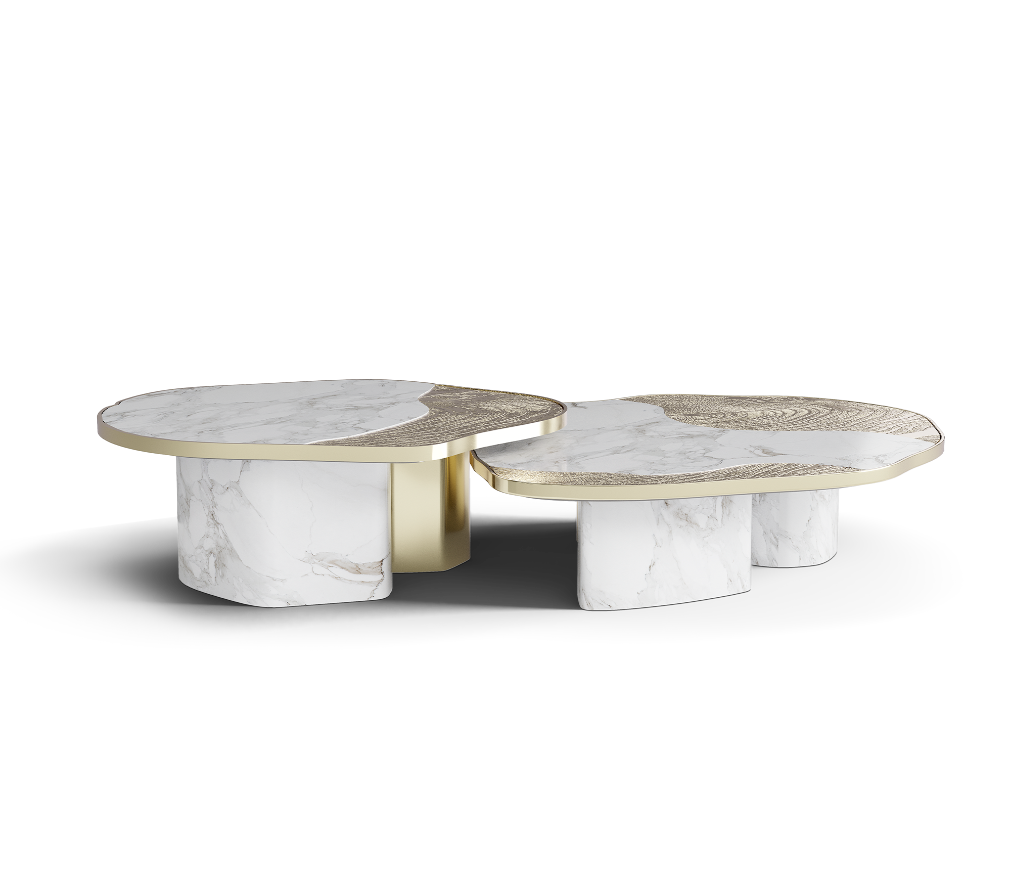 Athena Gold Marble & Gold Table Set