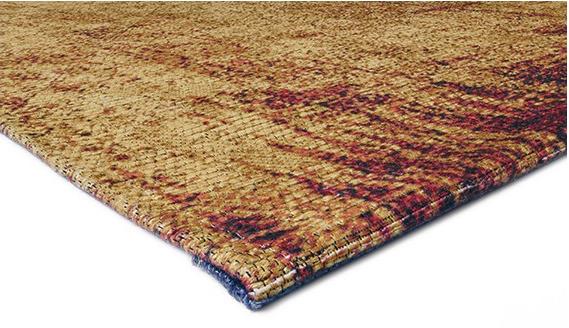 Abstract Gold / Blue Rug