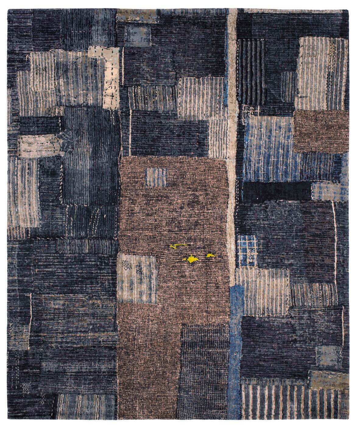 Boro Hand-knotted Blue Multicolour Rug