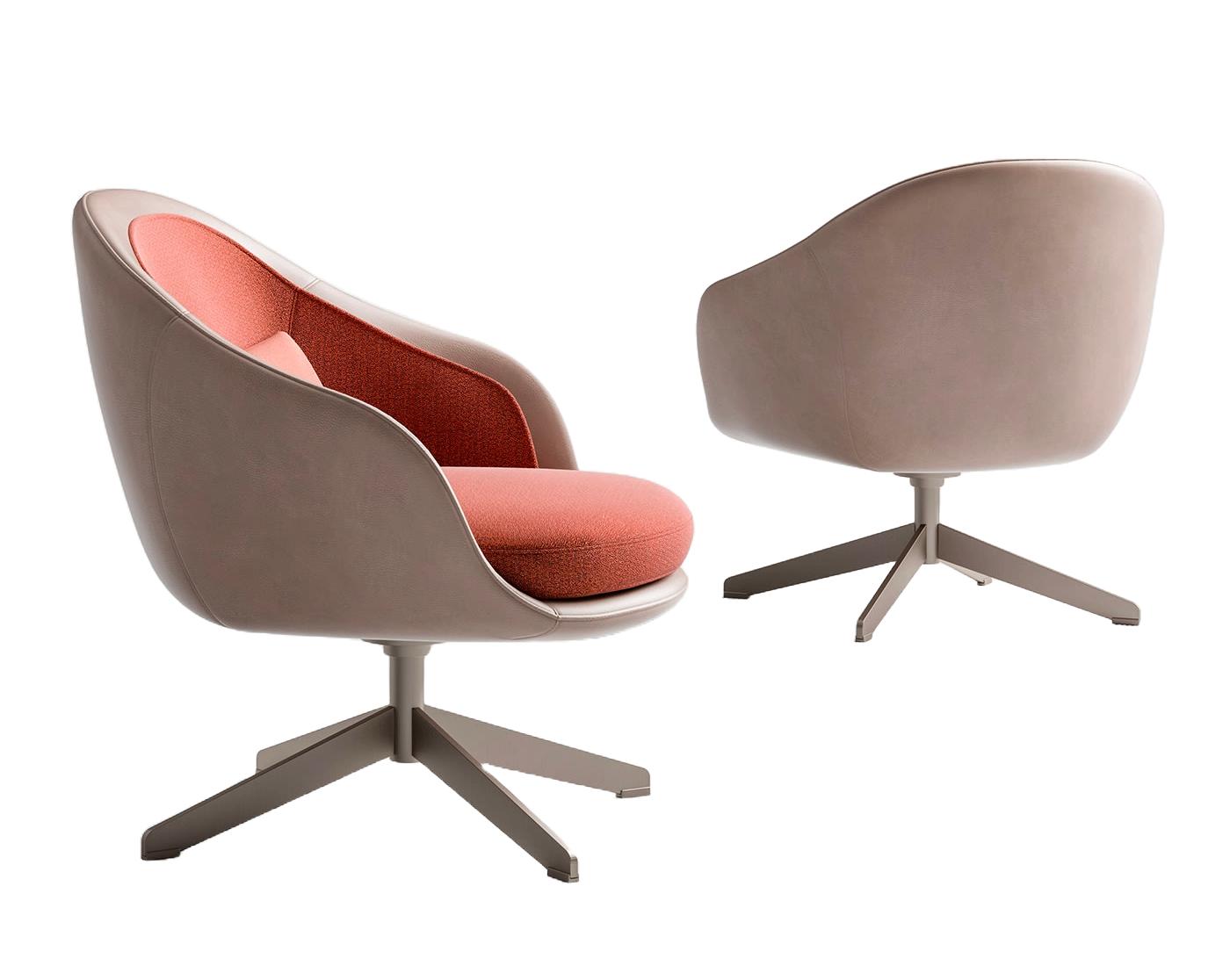 Lucille Beige / Red Armchair