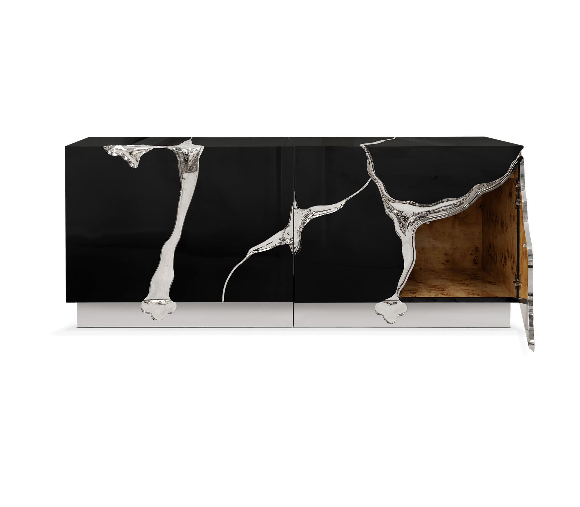 Fissure Silver & Black Sideboard