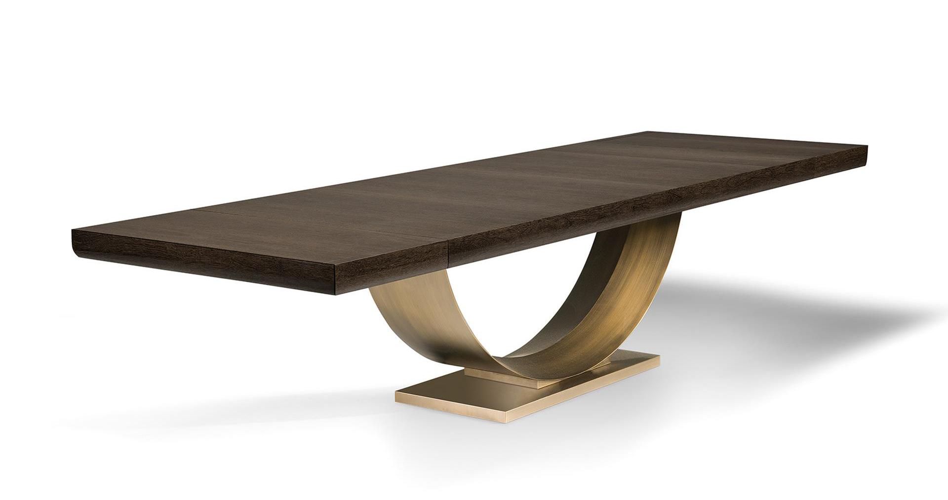 Bronze Arch Extendable Table: Gloss Top, 240/340 cm