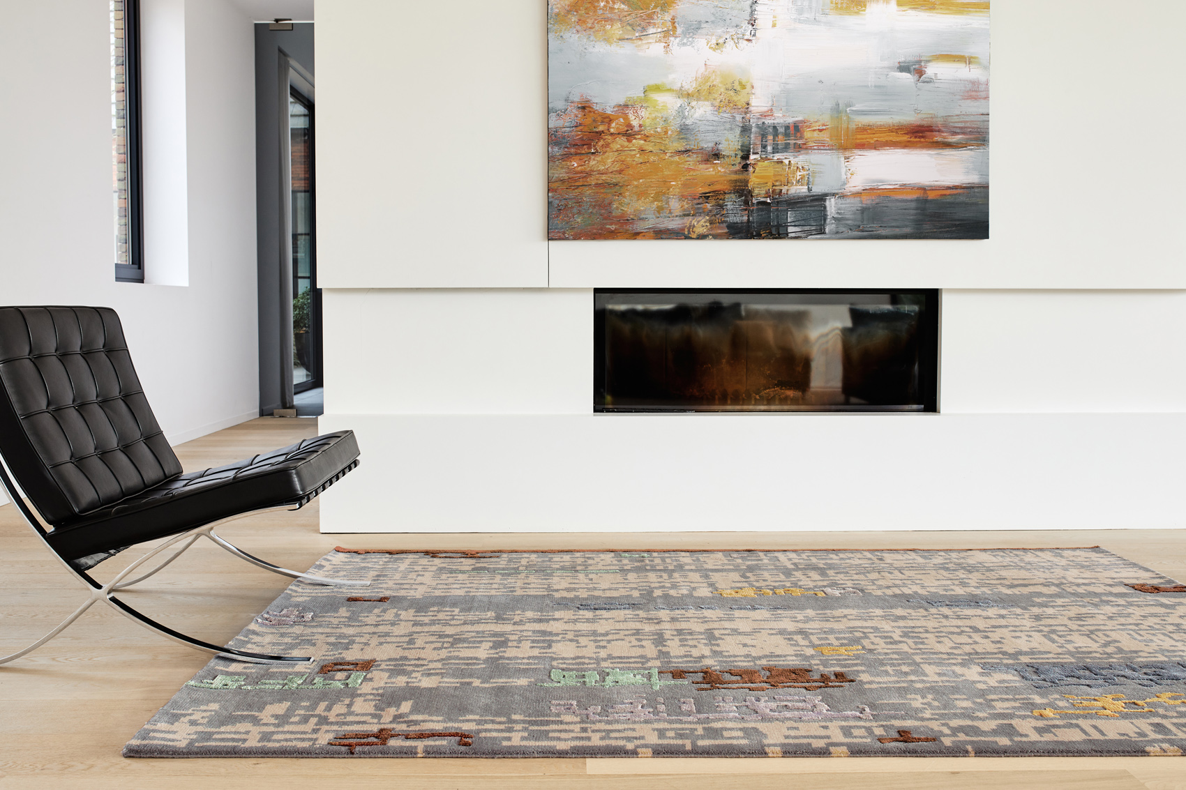 Net Wool & Viscose Hand-Knotted Rug