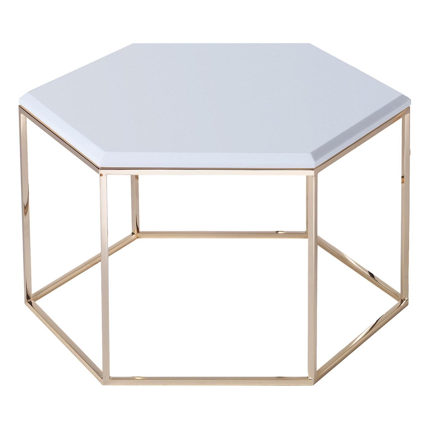 Hexagonal Marble Top Coffee Table