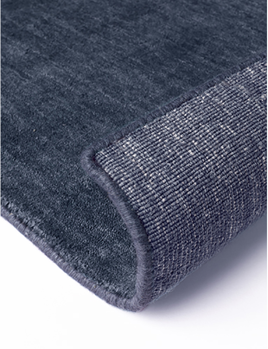 Plain Hand Woven Wool Powder Blue Rug ☞ Size: 160 x 230 cm