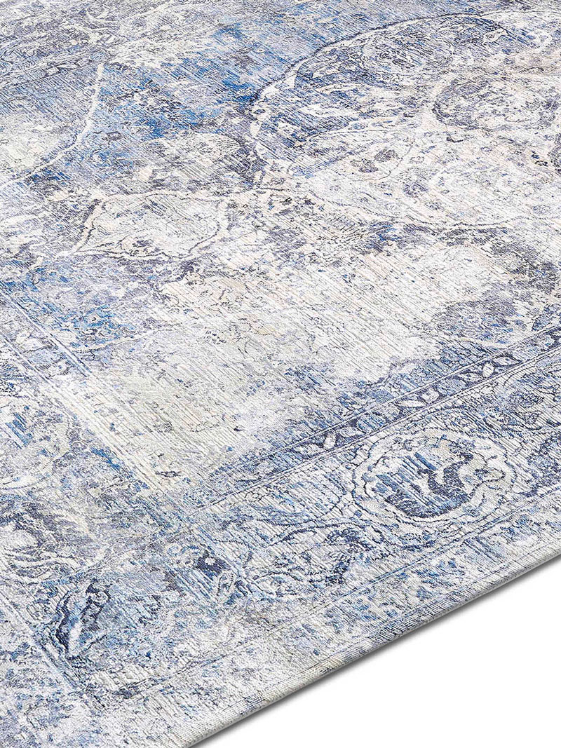 Silver Blue Hand Knotted Rug