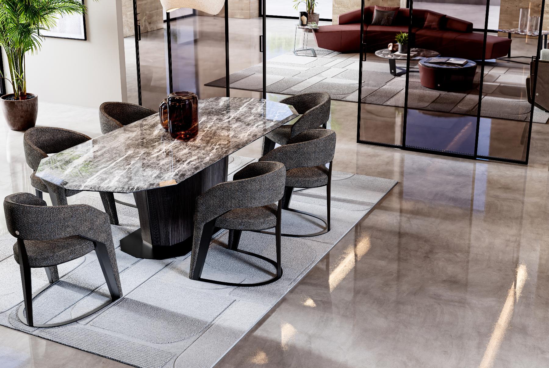 Mizar Oval Marble Dining Table