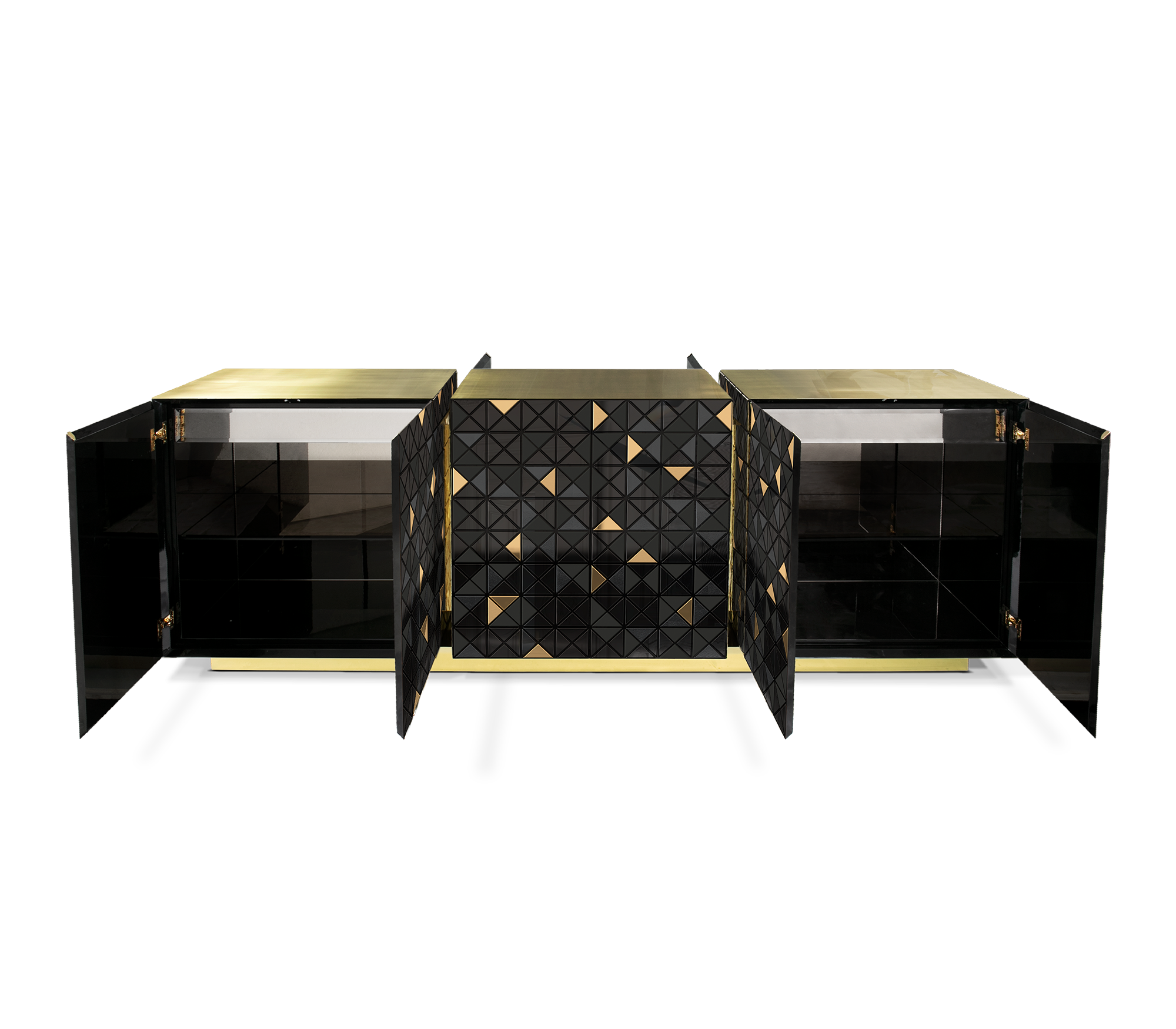 Mosaic Gold & Black Sideboard