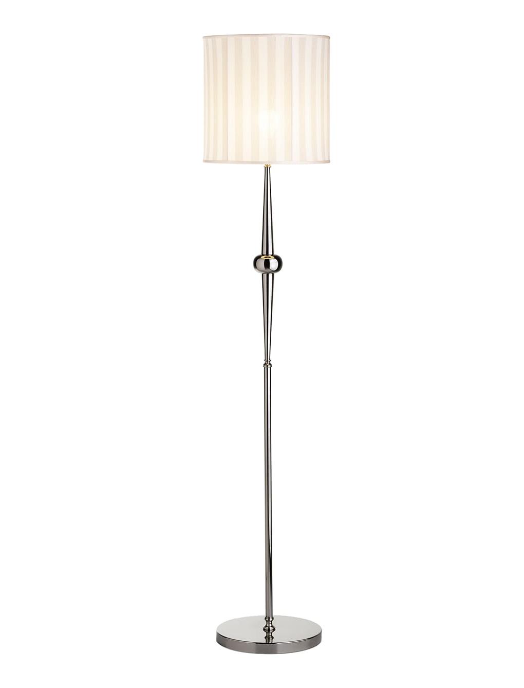 Elegant Floor Lamp with English-Style Striped Fabric Shade
