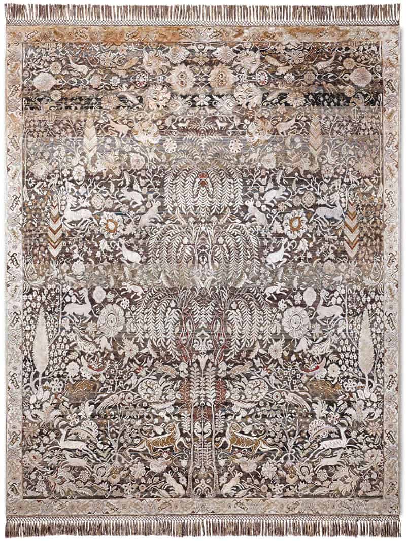 Gold / Grey Hand-Woven Rug