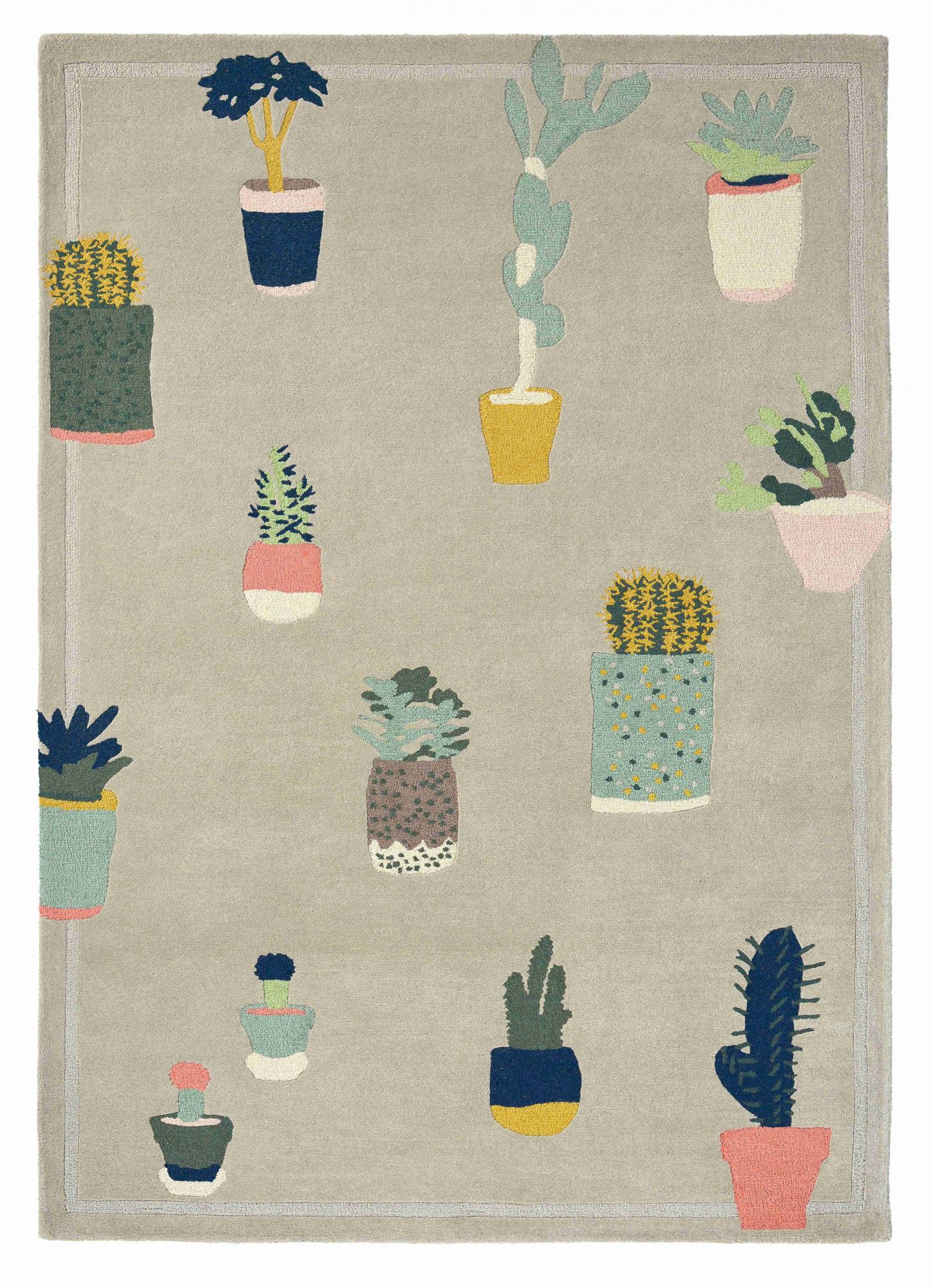 Cactus Grey Handwoven Rug