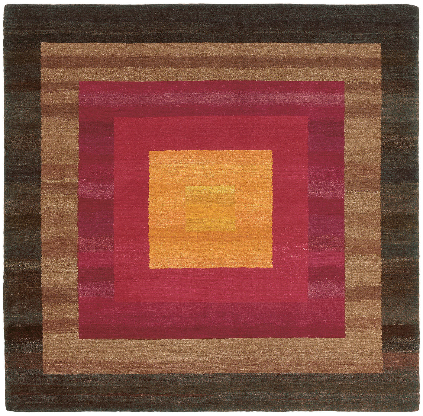 Hand-Woven Border Multi Rug