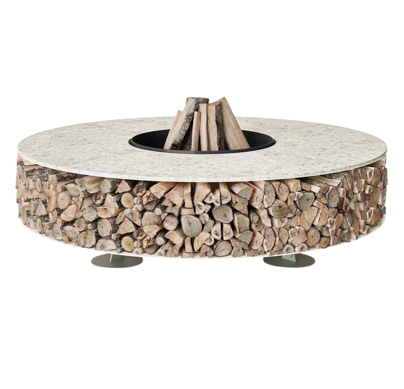 Zero Keramik White Luxury Outdoor Fire Pit