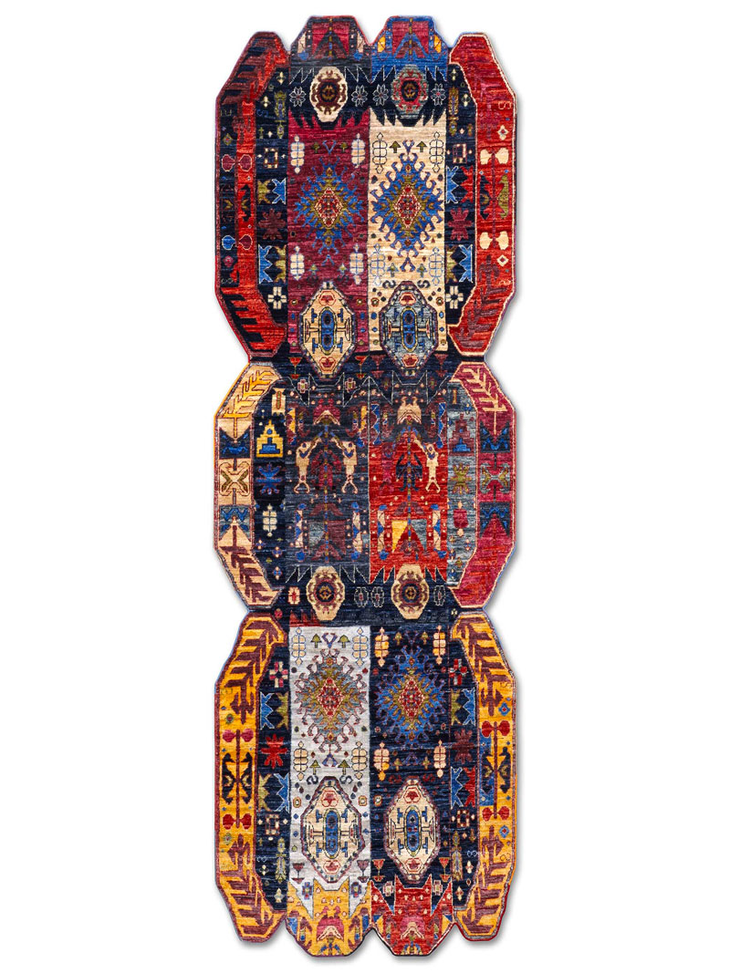 Multishape Hand-Woven Rug ☞ Size: 100 x 300 cm