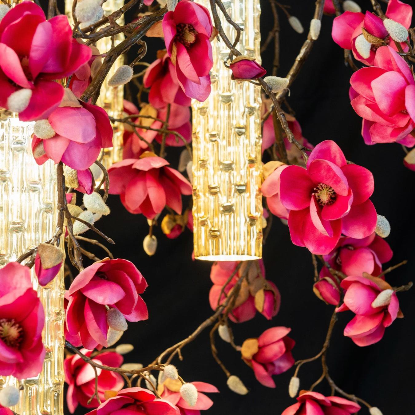 Magnolia Pink Gold Chandelier