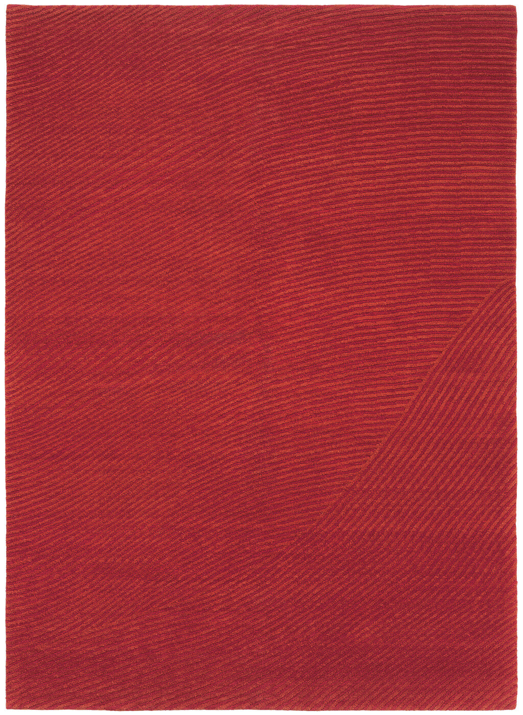 Wave Hand-Knotted Red Rug