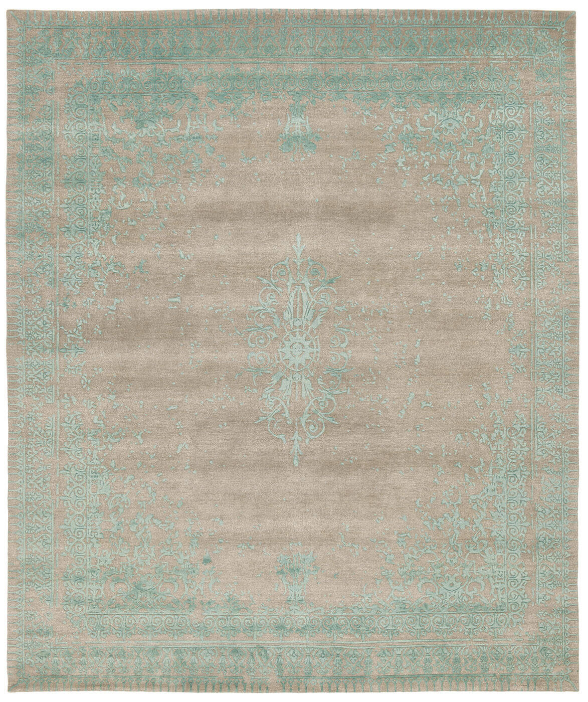 Wool / Silk Ferrara Aqua Rug