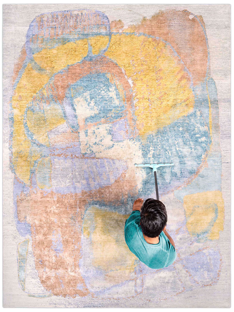 Pastel Mint Hand Knotted Rug