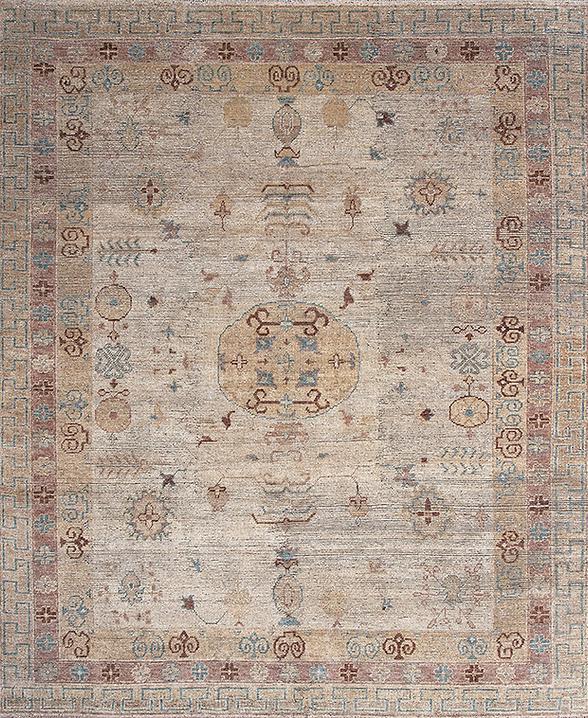 Khotan Hand Knotted Wool Rug