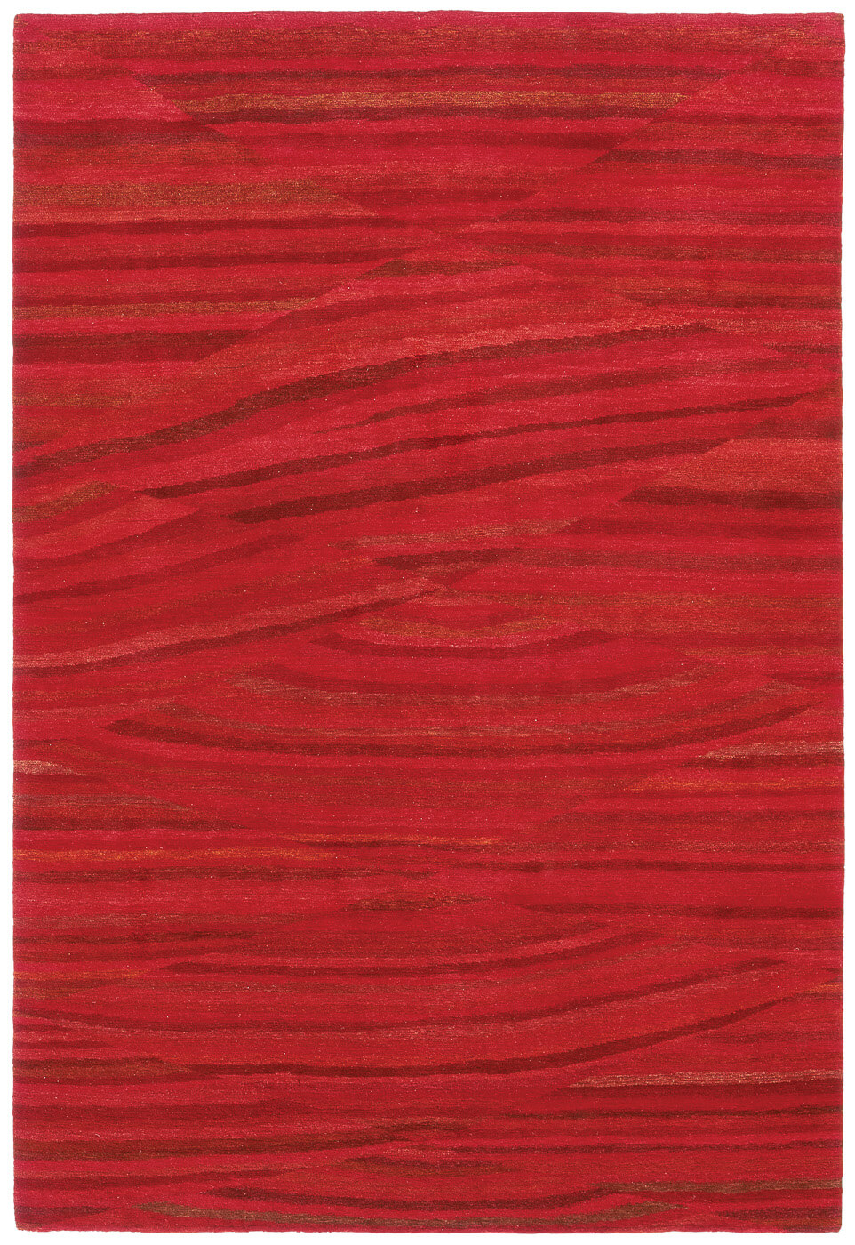 Hand-Knotted Wool Red Rug