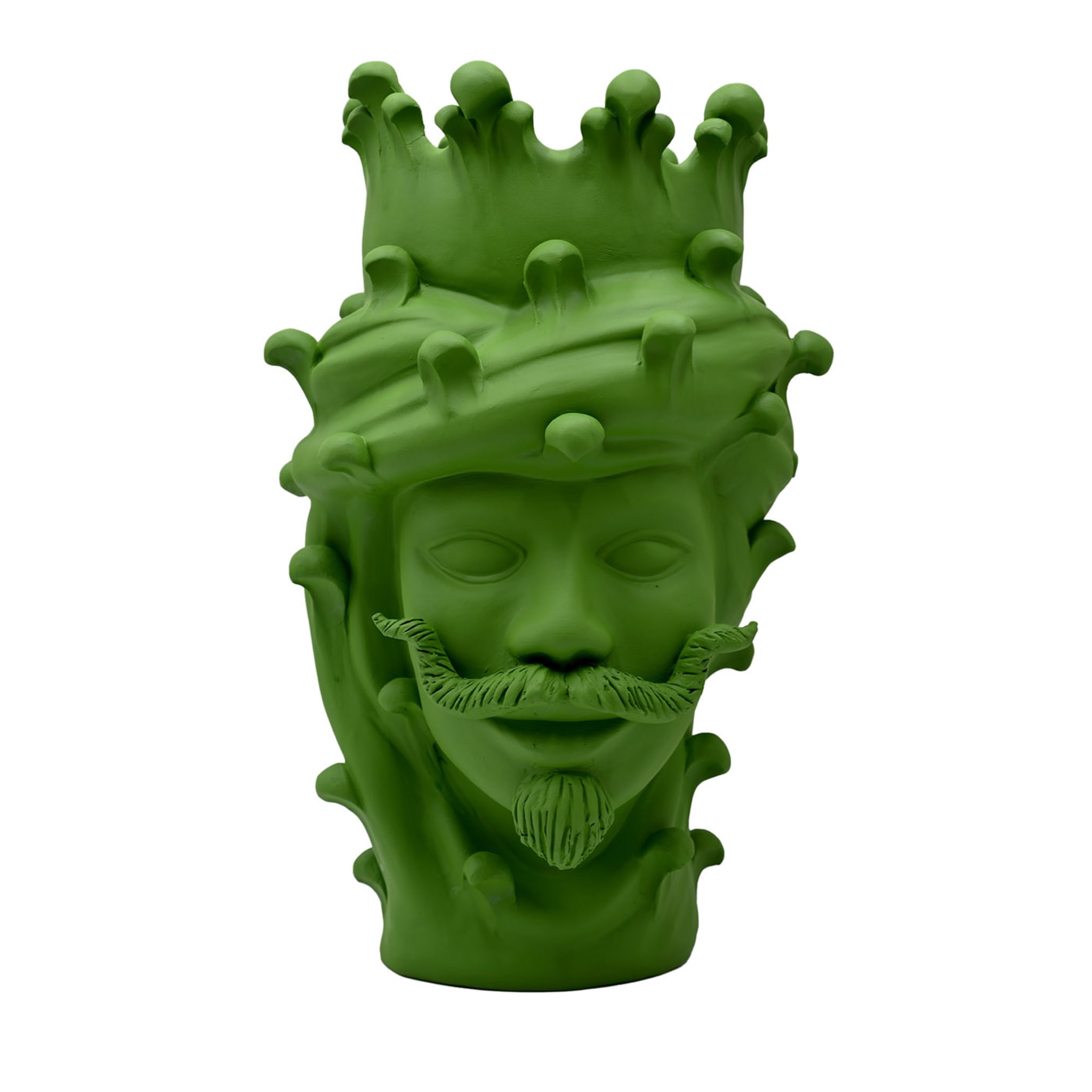 Moor's Head Matte Green Sculpture
