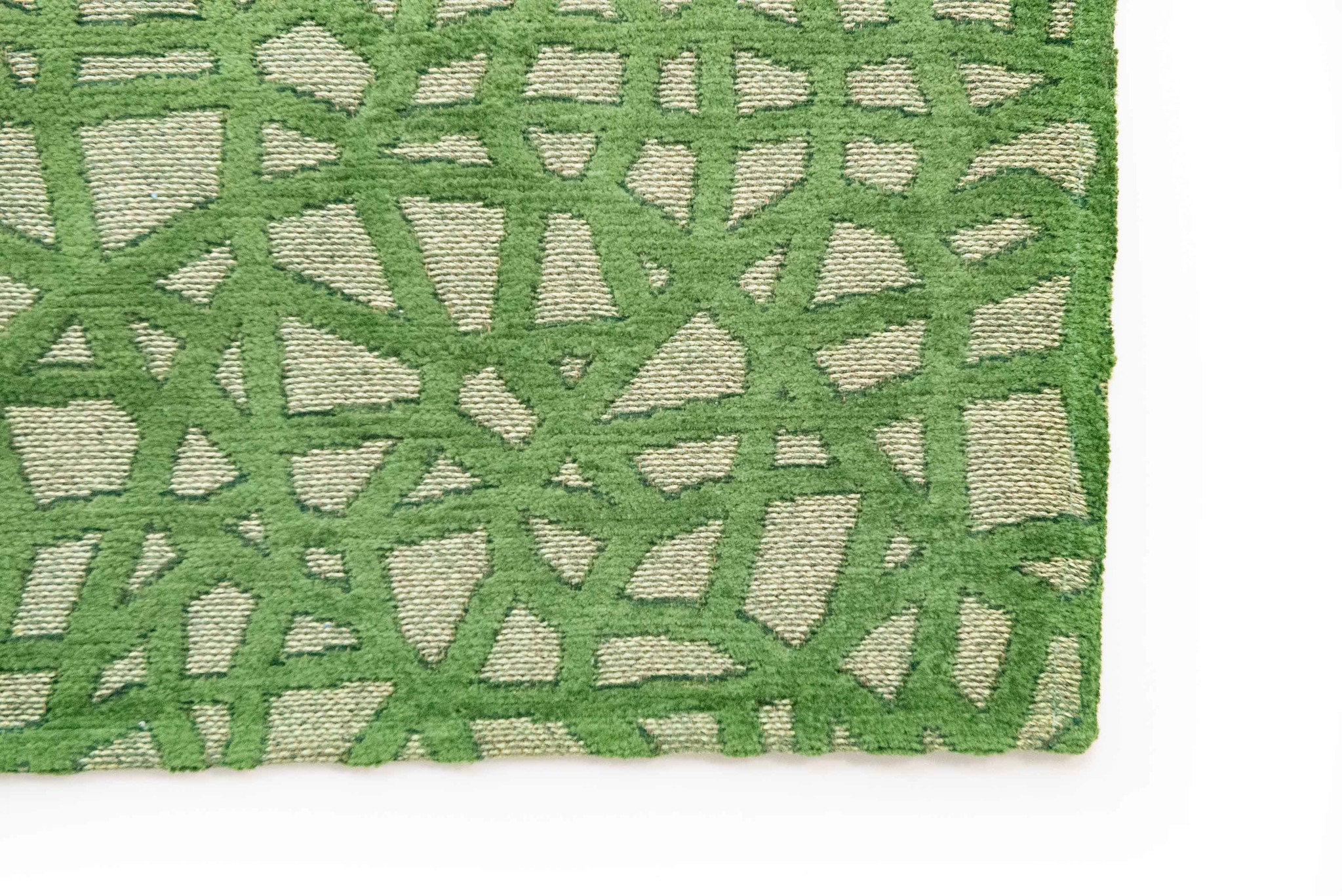 Green Checkered Flatwoven Rug ☞ Size: 5' 7" x 8' (170 x 240 cm)
