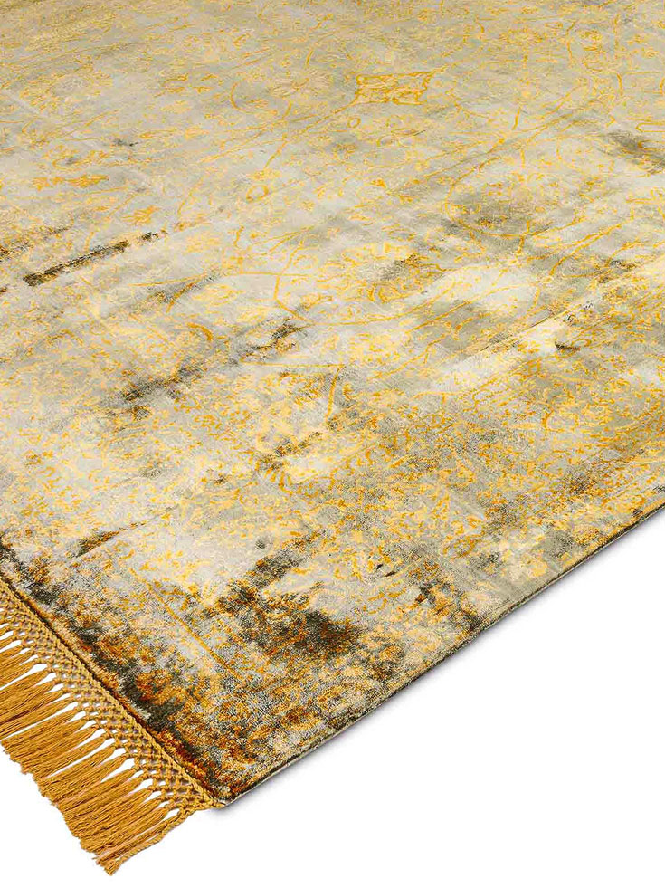 Less Obvious Gold Hand Woven Rug