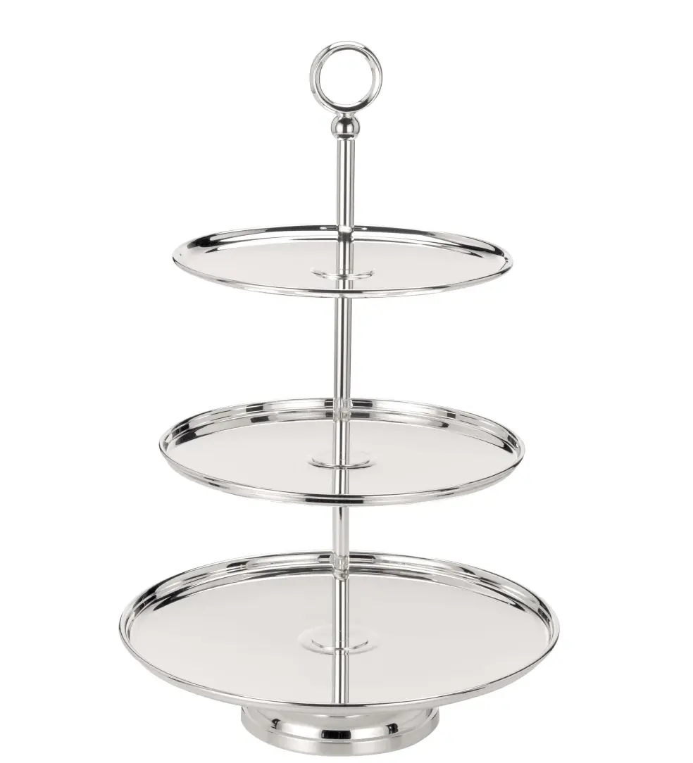 Three-Tier Silver-Plated Fruit Stand