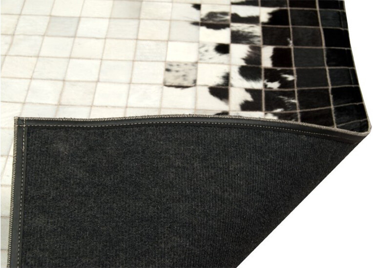 Mosaic Black & White Cowhide Rug