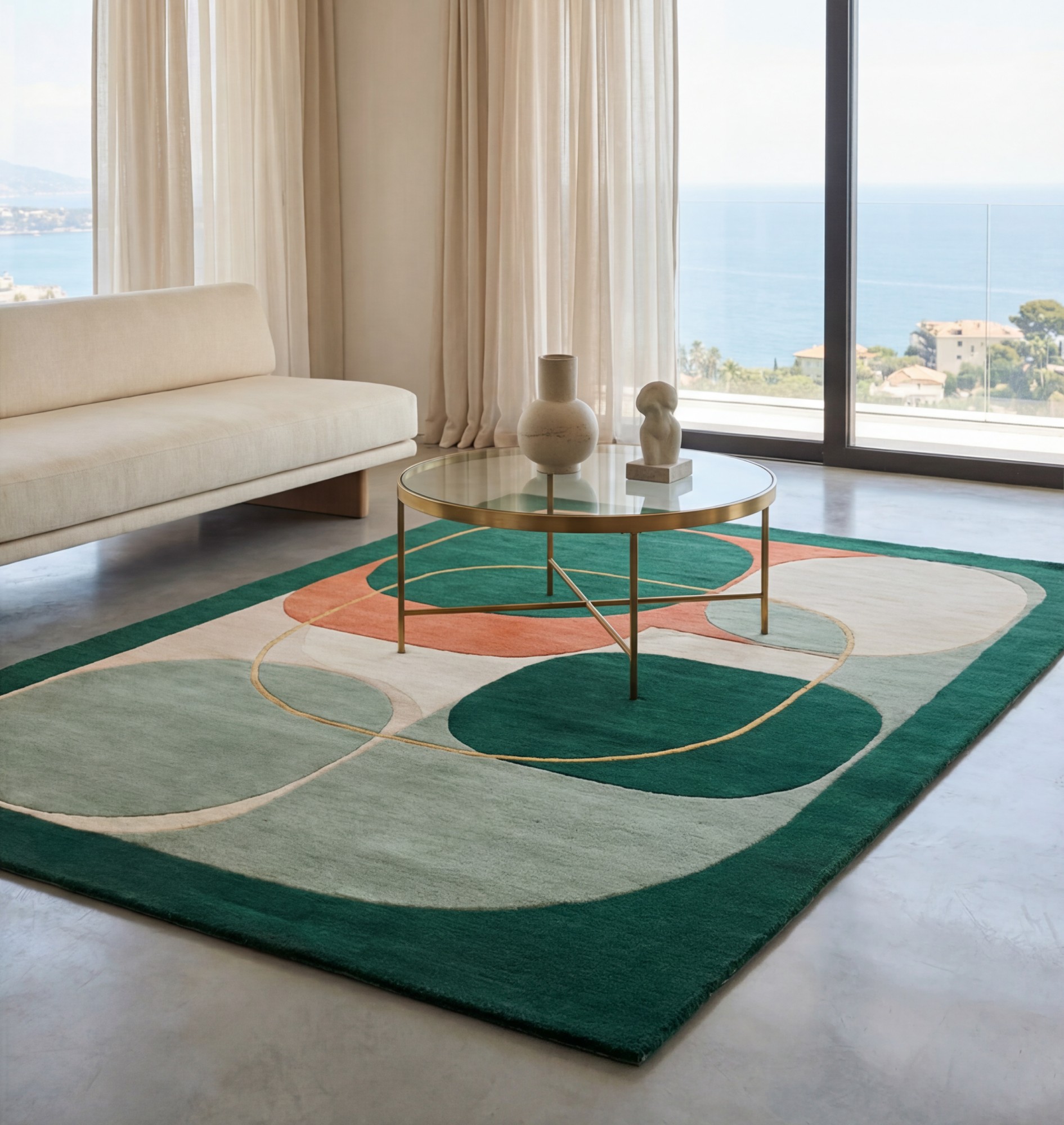 Modern Orbits Handcrafted Rug