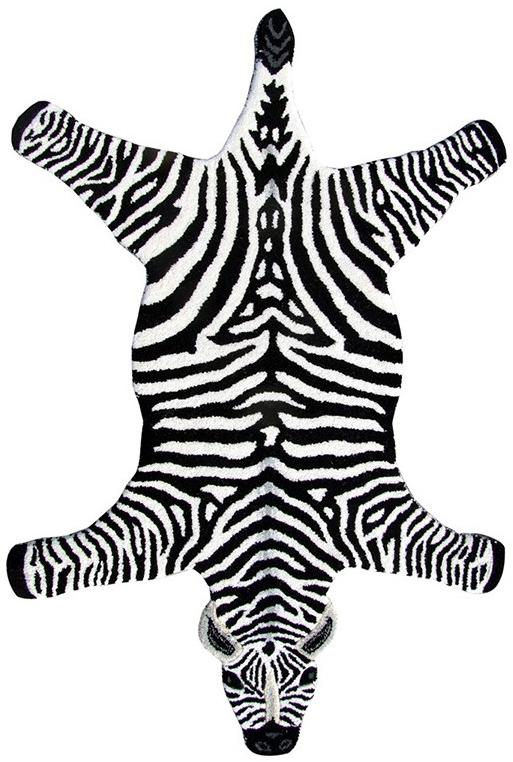 Animals Zebra Black / White Hand-Tufted Rug