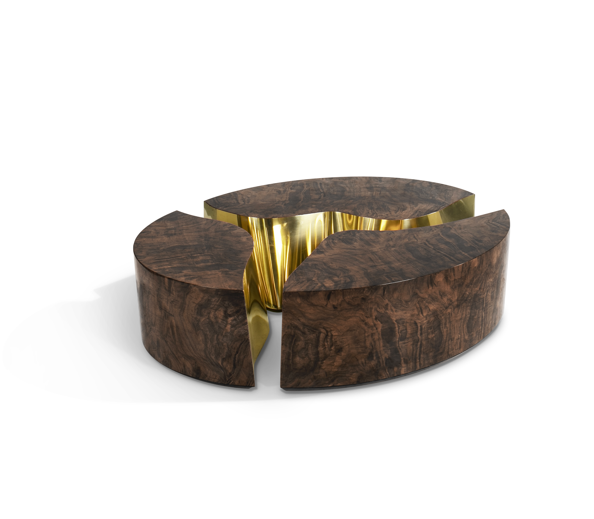 Fissure Oval Walnut Coffee Table