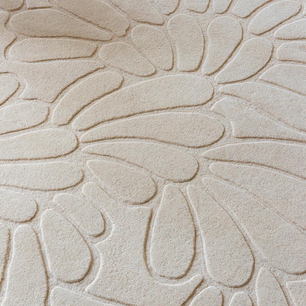 Ivory Cream Petals Rug